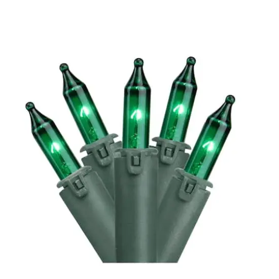100ct. Green Mini Commercial Grade Mini String Lights {1}