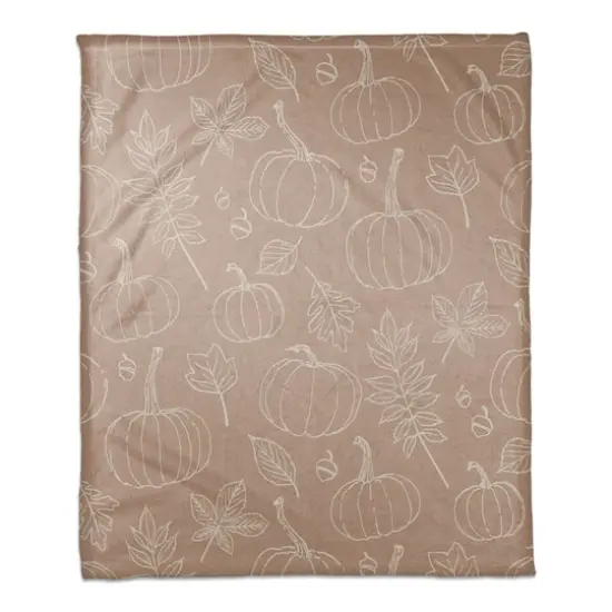 Dusty Rose Fall Patterned Coral Fleece Blanket {1}