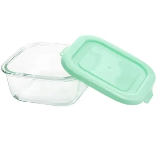 Martha Stewart Square Glass Storage Containers with Mint Lids {3}