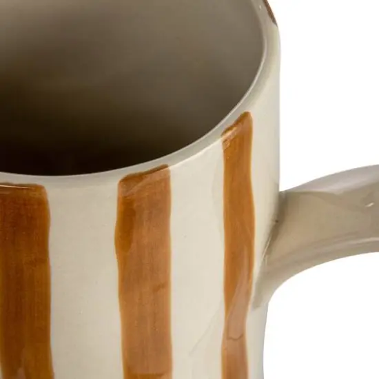 Hello Honey&reg; 9" Cream & Orange Hand-Painted Stoneware Pitcher {3}