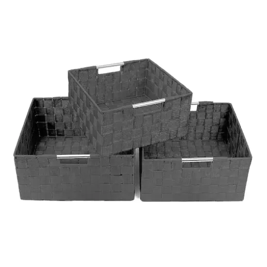 Sorbus 3-Piece Woven Basket Set Gray {6}