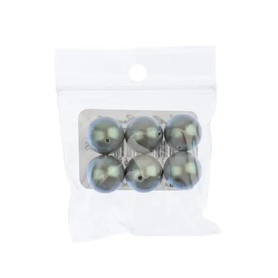 Preciosa Maxima 12mm Pearlescent Round Nacre Pearl, 6ct. Gray {3}