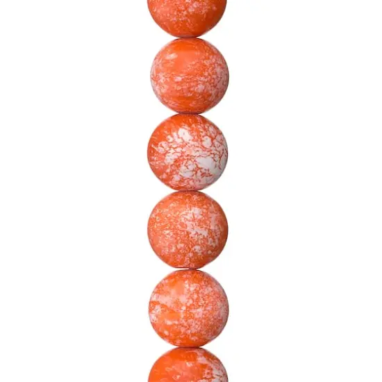 Orange Painted Ceramic Round Beads, 16mm by Bead Landing&trade; {1}