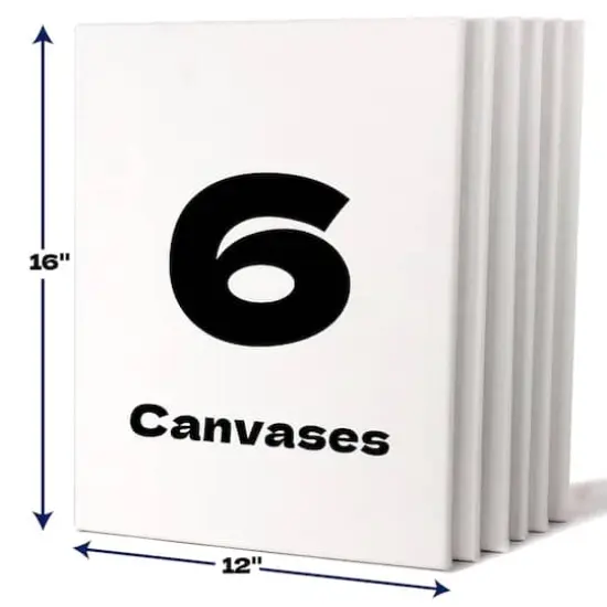 Artskills&reg; 6 Pack 12" x 16" Stretched Primed Value Canvas {5}