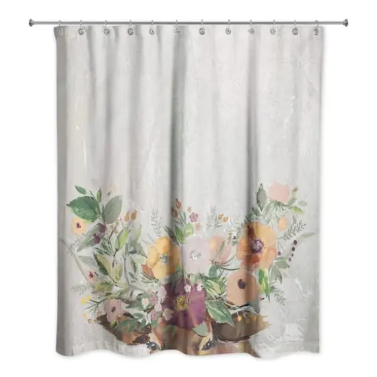 Steer with Flower Horns 71" x 74" Shower Curtain {3}