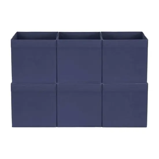 Household Essentials 11" Storage Cubes with Lip Handles, 6ct. Navy {9}