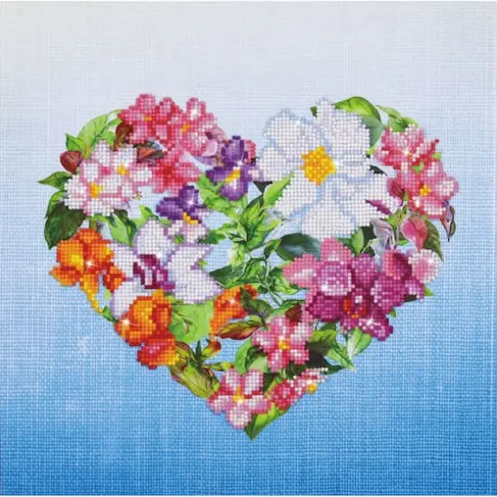 Diamond Dotz&reg; Intermediate Flower Heart with Frame Diamond Painting Kit {1}