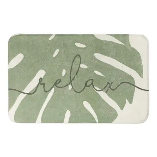 Big Green Monstera 34" x 21" Bath Mat {1}