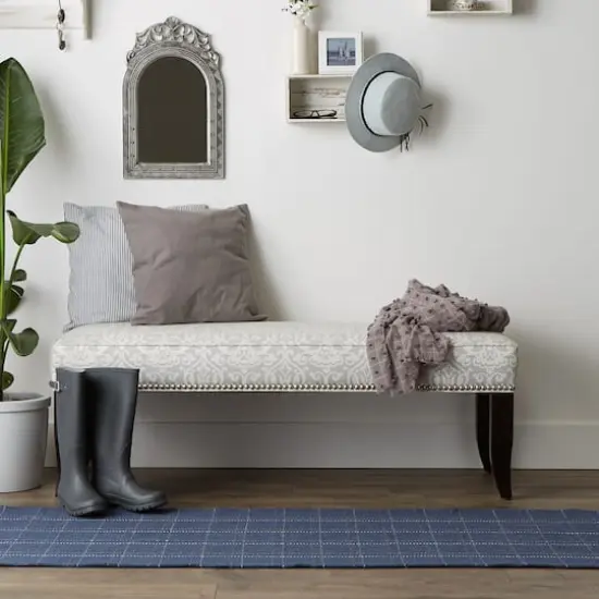 DII&reg; Variegated Plaid Recycled Yarn Floor Runner, 2ft. x 3" x 6ft. French Blue Plaid {5}