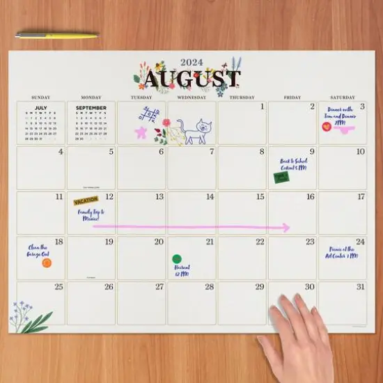 TF Publishing 2024-2025 Large Floral Desk Pad Calendar {3}