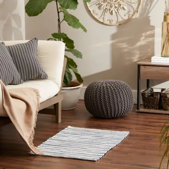 DII&reg; Slim Stripe Cotton Chindi Rug, 2ft. x 3ft. Stonewash Blue {4}