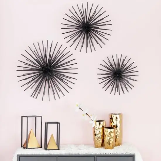 Black Metal Contemporary Wall D&eacute;cor Set, 3ct. {8}