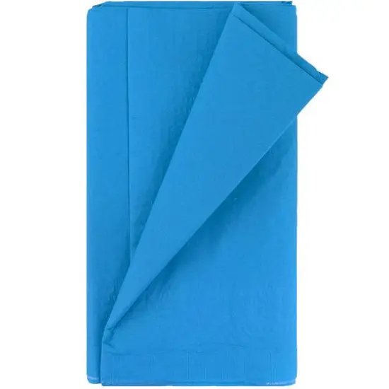 JAM Paper 108" Rectangular Plastic Lined Paper Table Cover Sea Blue {3}