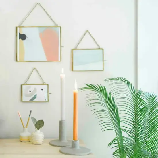 Hello Honey&reg; 3 Pack Gold Brass Hanging Photo Frame {3}