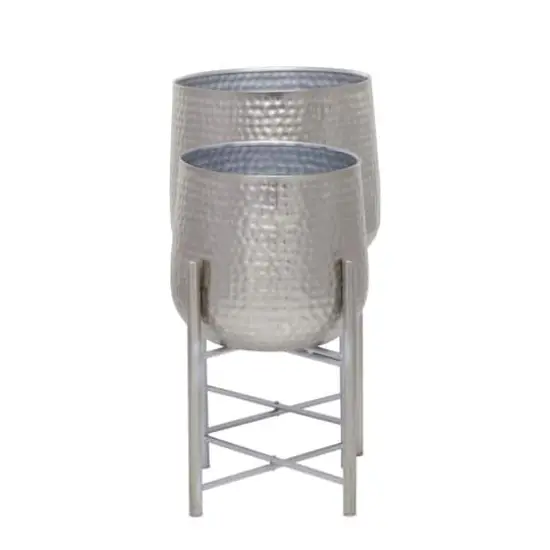 Silver Transitional Planter, Set of 2" 19", 16" {4}