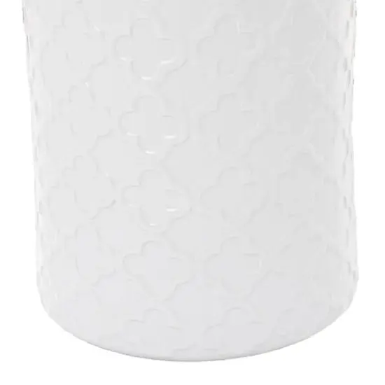 White Ceramic Contemporary Accent Table, 19" x 13" x 13" {5}