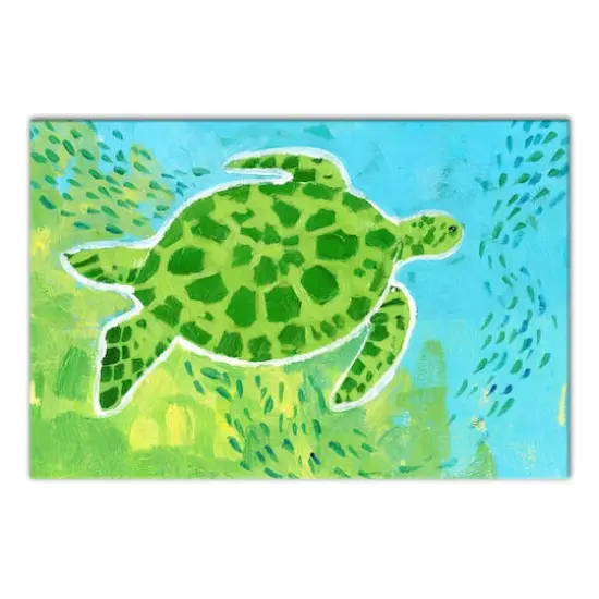 Bright Sea Turtle 18" x 12' Canvas Wall Art {1}