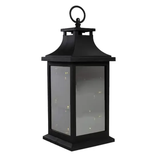 12" Black LED Lantern with Flickering Light {1}