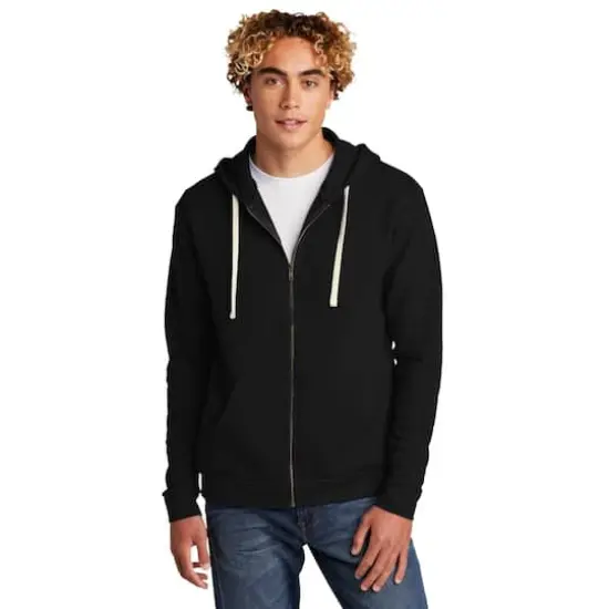 Next Level Unisex Santa Cruz Zip Hoodie Black {4}