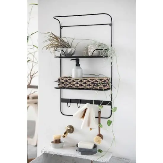 Hello Honey&reg; 7.7" Neutral Colored Reactive Glaze Stoneware Soap Dispenser with Black Pump {5}