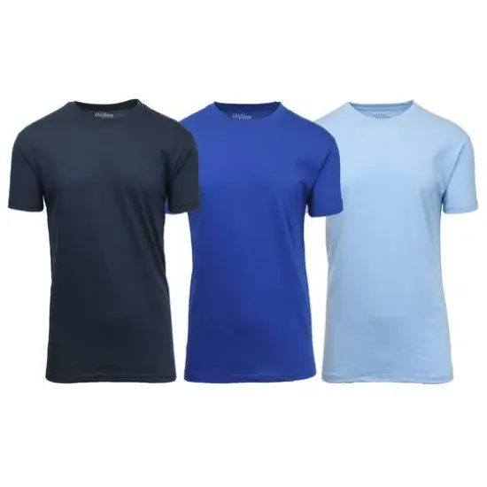 Galaxy By Harvic Crew Neck Men's T-Shirt 3 Pack Navy/Royal/Light Blue {1}