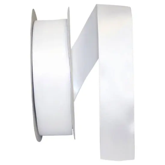 JAM Paper 1.5"x 50yd. Double Face Satin Ribbon White {1}