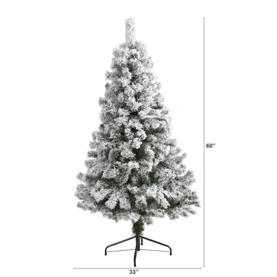 5ft. Unlit Flocked West Virginia Fir Artificial Christmas Tree {3}