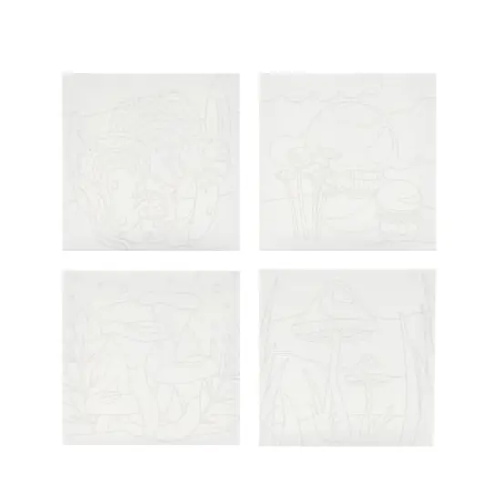 4" x 4" Mushrooms Canvas Painting Kit by Craft Smith&reg; {8}