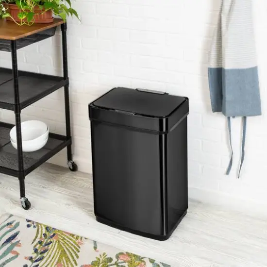 Honey Can Do 50L Black Stainless Steel Trash Can w/ Motion Sensor {3}