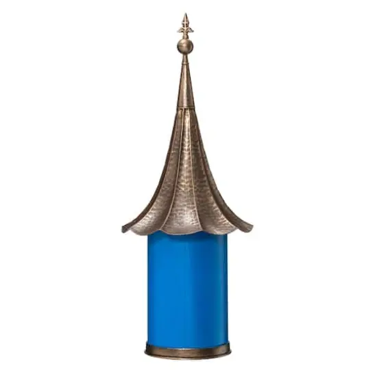 Glitzhome&reg; 32" Retro Blue Metal Pagoda Birdhouse {6}