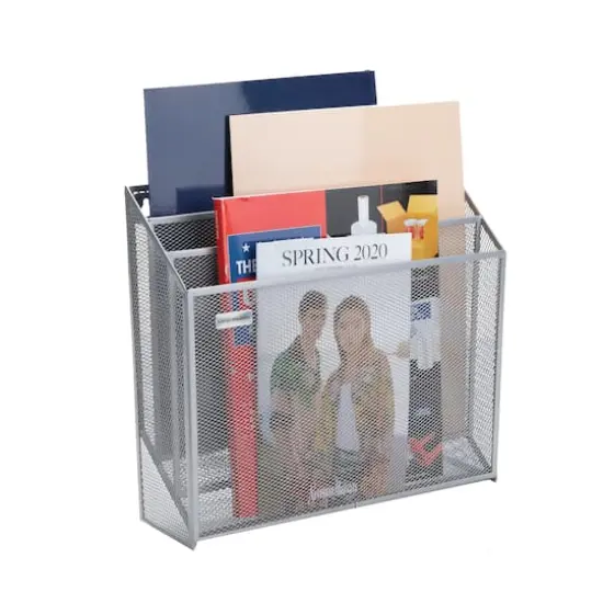 Mind Reader 3-Tier Vertical Mesh Wall File Holder Silver {9}