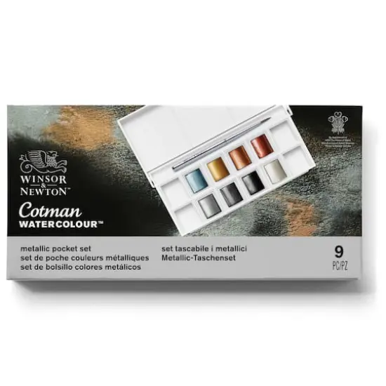 Winsor & Newton&trade; Cotman Watercolour&trade; Metallic Pocket Set {12}