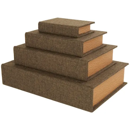Fabric Storage Book Box Set Dark Brown {4}