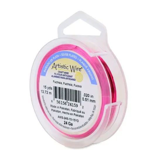 Artistic Wire&reg; 24 Gauge Silver Plated Tarnish Resistant Colored Copper Craft Wire, 15yd. Rose {2}