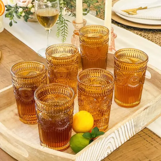 Kate Aspen&reg; 13oz. Vintage Textured Amber Drinkware, 6ct. {3}