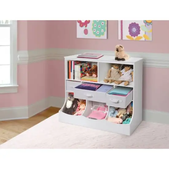 Badger Basket Combo Bin Storage Unit With Three Baskets White {4}