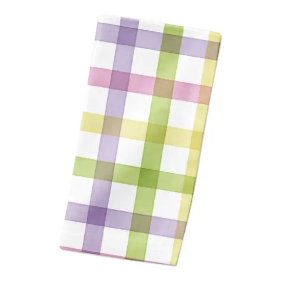 Pastel Plaid Napkin 10" x 10" Cotton Twill Napkin {3}