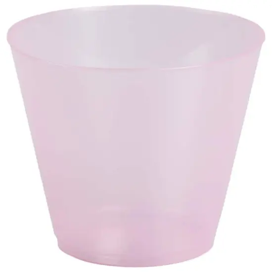 JAM Paper 9oz. Clear Plastic Cups, 72ct. Baby Pink {1}