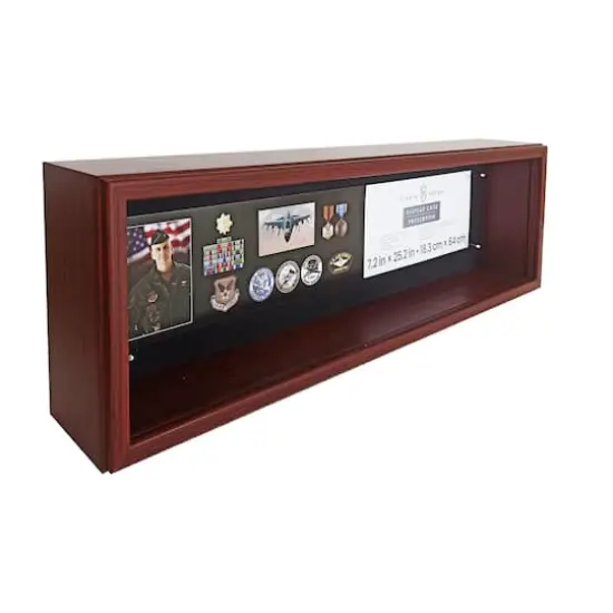 7.25" x 25.25" Mahogany Memorial Display Case by Studio D&eacute;cor&reg; {3}