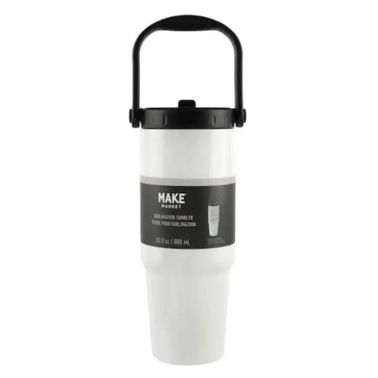 30oz. Stainless Steel Sublimation Travel Tumbler by Make Market® {5}