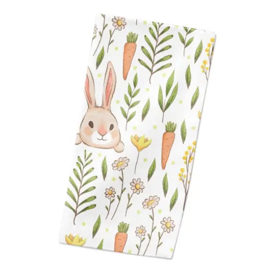 Bunny And Carrot Pattern Napkin 10" x 10" Cotton Twill Napkin {3}