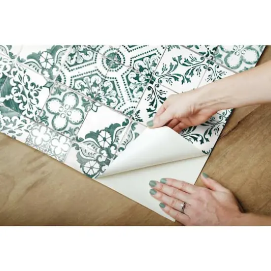RoomMates Mediterranean Tile Peel & Stick Wallpaper Teal {11}