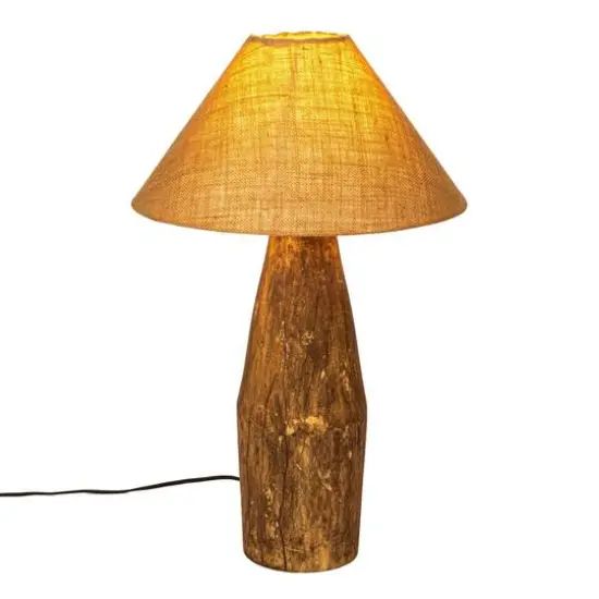 Hello Honey&reg; 26" Natural Reclaimed Wood Swivel Neck Table Lamp with Jute Shade {9}