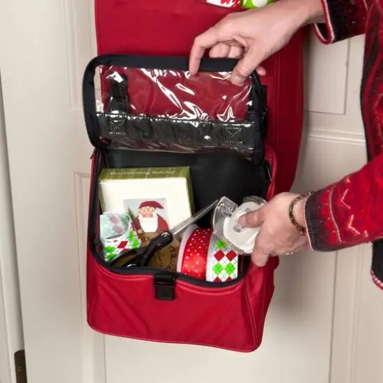 Santa's Bag Over The Door Hanging Wrapping Paper Storage Container {8}