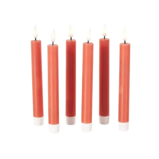 8" Flameless Wax Candles with Remote Control, 6ct. Red {4}