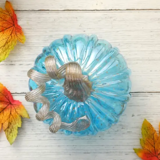 Glitzhome&reg; Small Glass Pumpkin, Blue {6}