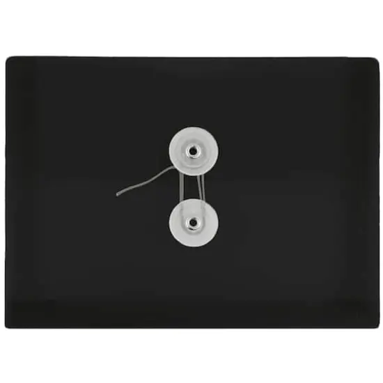 JAM Paper Black 5.5" x 7.5" Plastic Button & String Tie Closure Envelopes, 12ct. {1}