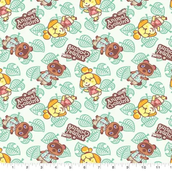 Nintendo Animal Crossing New Horizons Tom & Isabelle Nook Cotton Fabric {1}