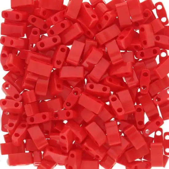 Miyuki&reg; Half Tila&reg; 5mm 2-Hole Glass Seed Beads Matte Red Opaque {1}