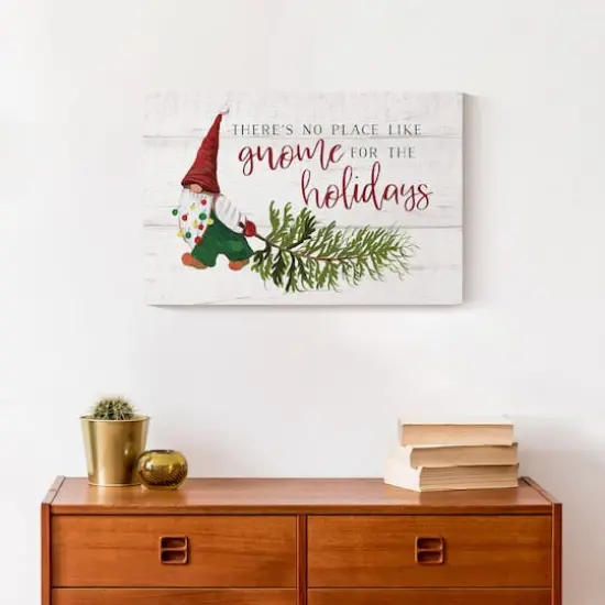 No Place Like Gnome for the Holidays Canvas Wall Art {3}